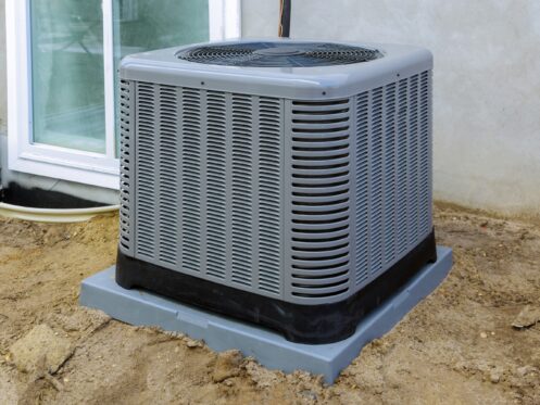 Air conditioning system outside of a home